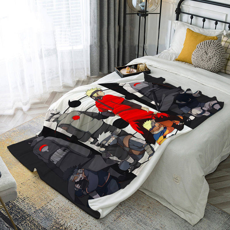 动漫毛毯火影忍者房间装饰儿童毯旋涡鸣人学生宿舍毯子午睡空调毯