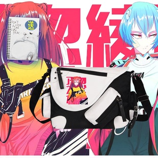 2024龙年新世纪福音战士02绫波丽赛博朋克周边男女学生休闲单肩包