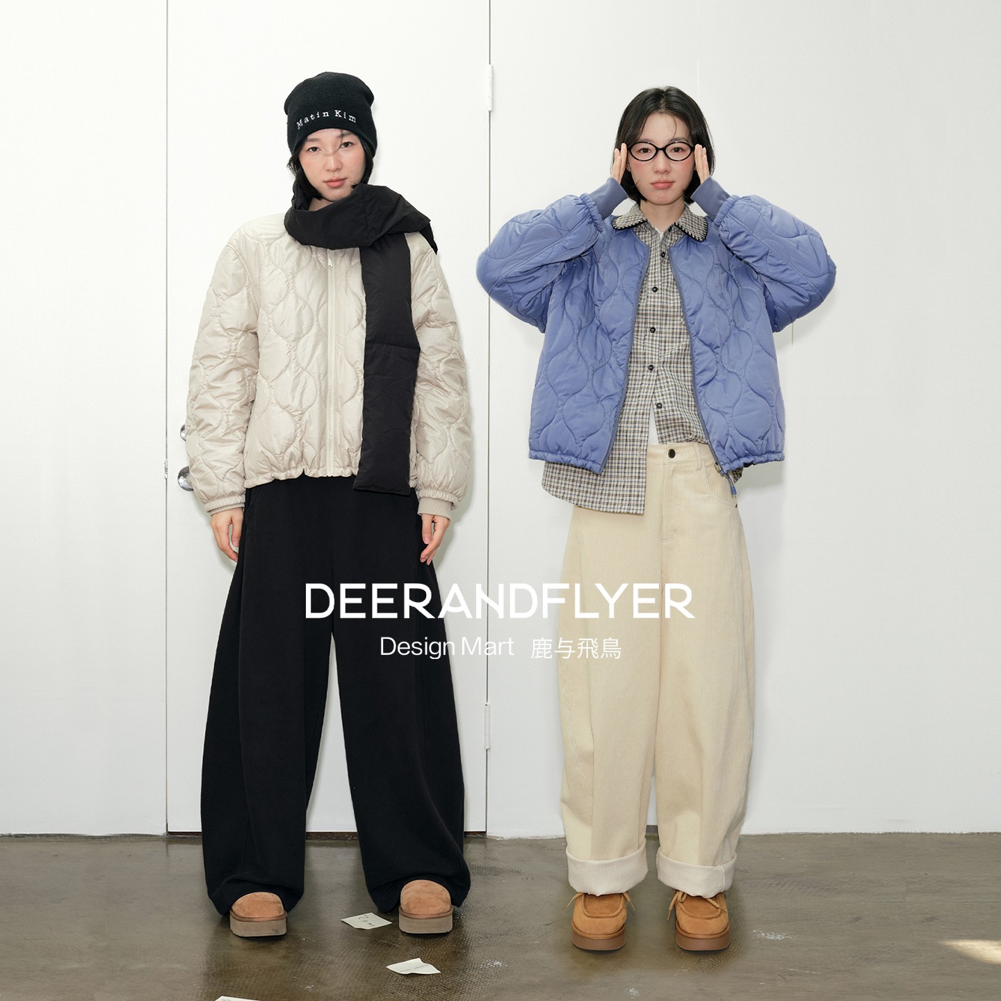 葫芦格绗棉圆领小廓形保暖棉服