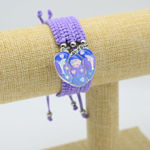 二人三人闺蜜款好朋友一人一半友谊礼物手链磁吸可爱手工编制手绳