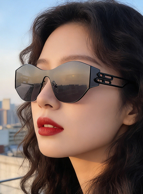 无框一体折弯防紫外线太阳镜女款