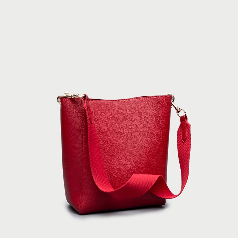 sangle水桶包网红荔枝纹宽肩带