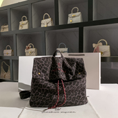 复古豹纹包包女休闲帆布包双肩包大容量通勤旅游背包书包时尚 个性