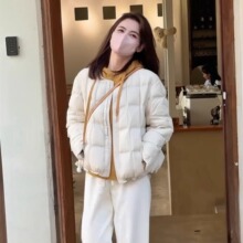 白鸭绒羽绒服女短款冬季2025新款高级感洋气小个子宽松面包服外套