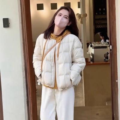 白鸭绒羽绒服女短款冬季2025新款