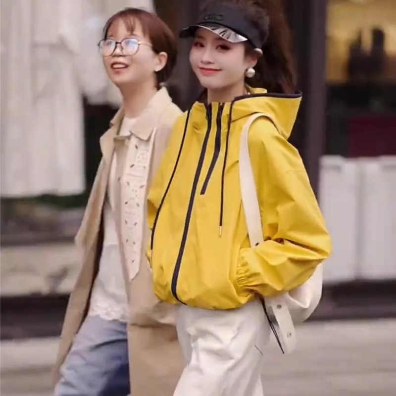 连帽冲锋衣外套女春季2025新款