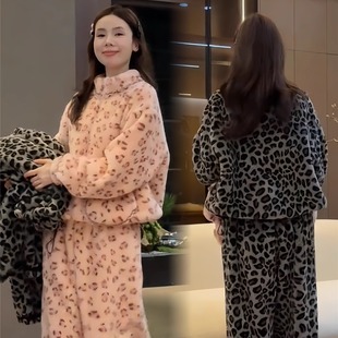 高级感洋气小个子套装 加绒加厚家居服睡衣女两件套冬季 2025新款