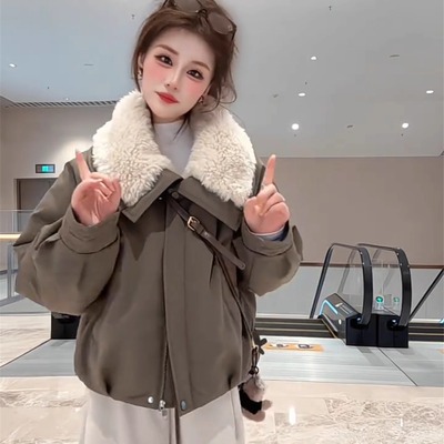 羊羔毛外套女加绒加厚冬季