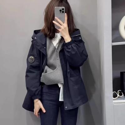 冲锋衣外套女中长款加棉加厚秋冬