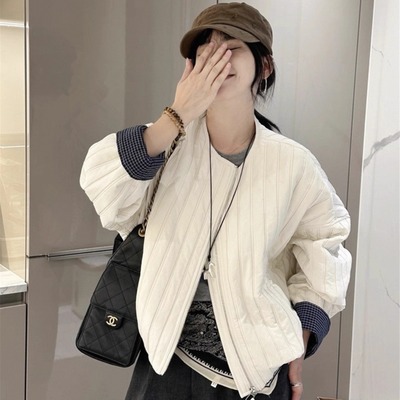 加棉加厚棒球服外套女短款秋冬