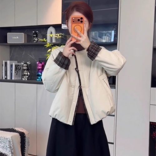 小个子夹棉加厚外套女短款秋冬