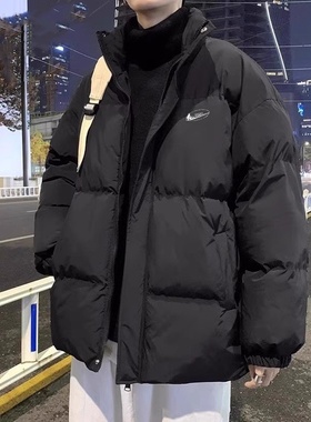 耐克顿羽绒棉服男款冬季美式潮流保暖夹克外套情侣纯色百搭棉衣冬