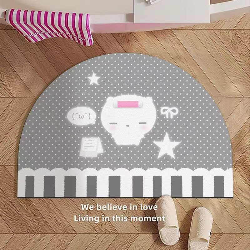波点韩系卡通可爱半圆硅藻泥脚垫图片