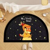 卡通星星人软硅藻泥浴室地垫半圆吸水防滑卫生间厕所房间地毯脚垫