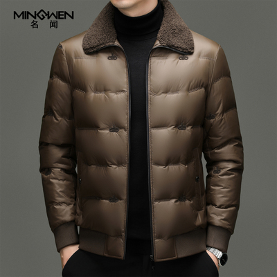 冬季加厚短款欧美风翻领羽绒服