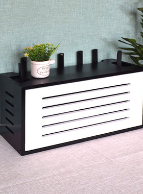 小米AX6000 3600路由器收纳盒桌面大号实木排插座光猫机顶遮挡箱