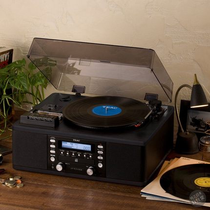 日本代购TEAC LP-R550USB 黑胶唱片机磁带CD录音多功能一体机