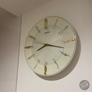 日本代购直邮Seiko/精工电波挂钟罗马数字简约英伦静音时钟壁钟