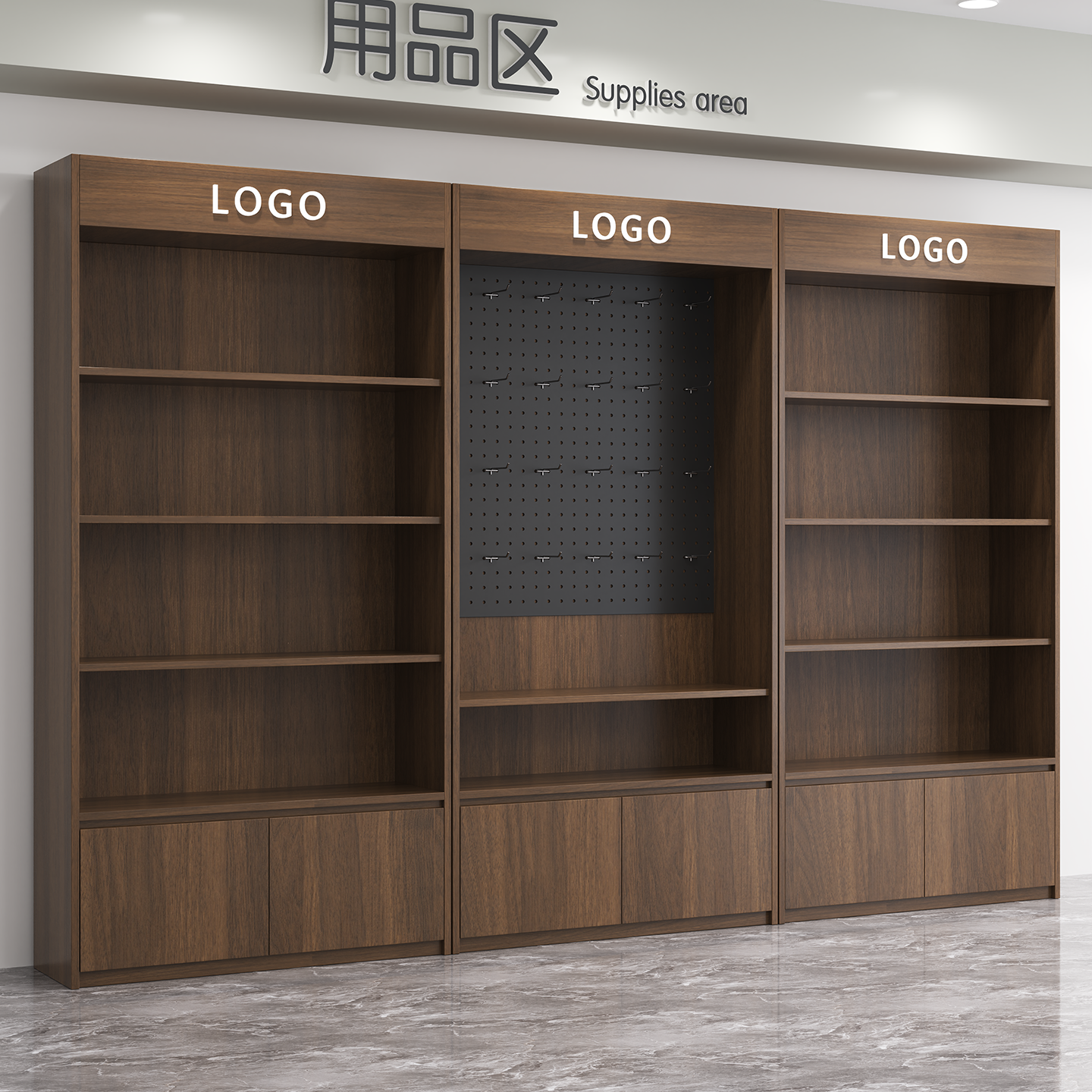 洞洞板货架展示柜超市产品文创文具饰品置物架手机配件展示架柜子