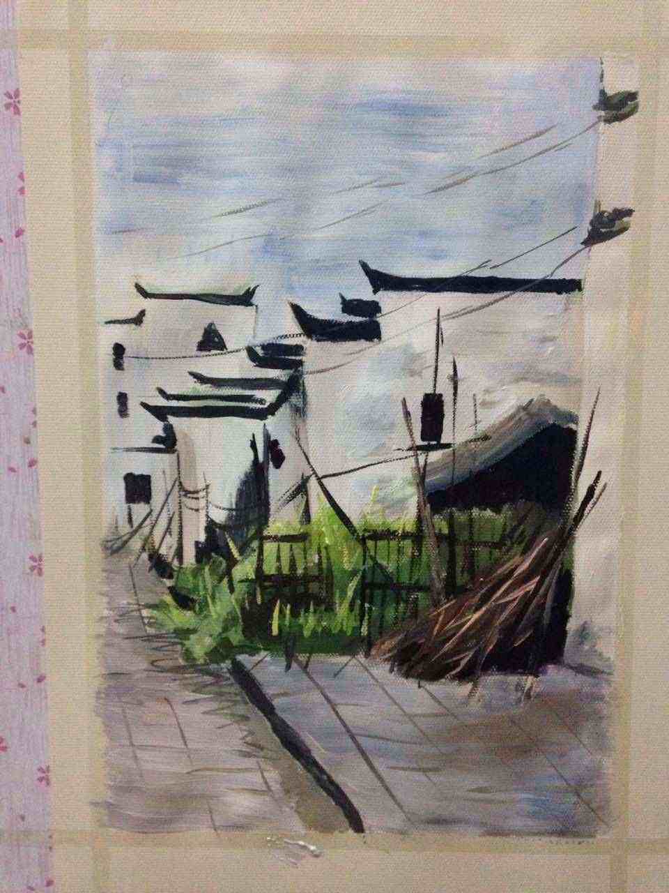 手绘风景色彩代画水粉 速写水粉 成品包邮写生水粉画色彩静物代画