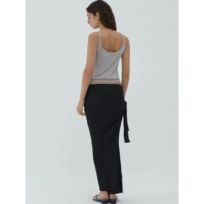 纯原单palomawool新款西班牙棉质针织交叉领挂脖系结休闲背心女夏