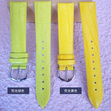 玛丽莎专用真皮牛皮针扣接口表带 尺寸任选漆皮彩色软桥皮革雕花