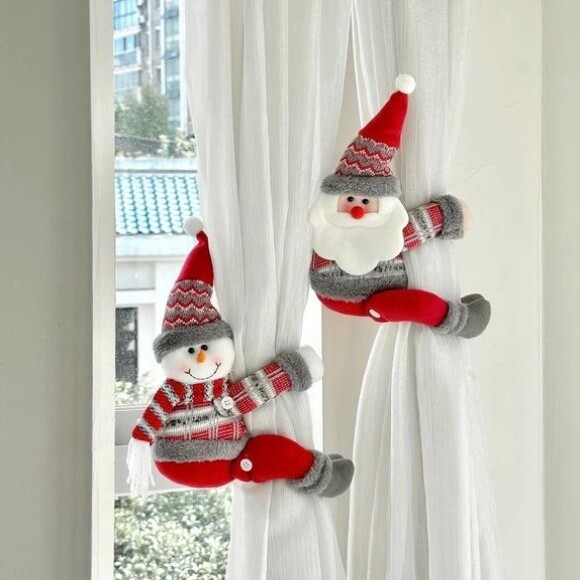 圣诞节吊灯装饰圣诞老人玩偶挂件场景布置咖啡店铺商场门店氛围感