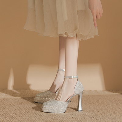 玛丽珍婚鞋厚底神器防水台高跟鞋