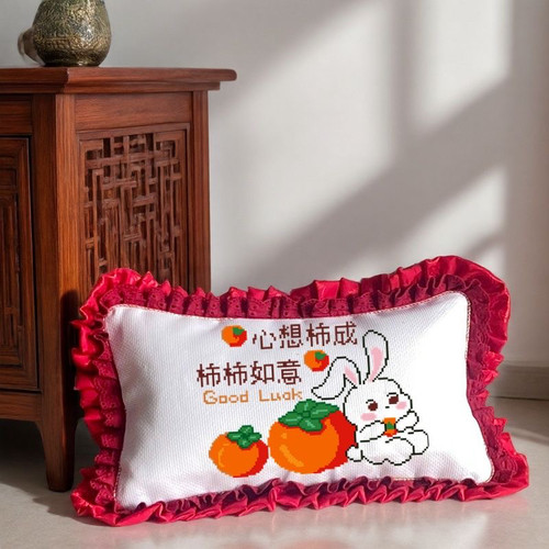 30×50CM小孩枕头自己手绣十字绣印图套件卡通人物动物花草床上用