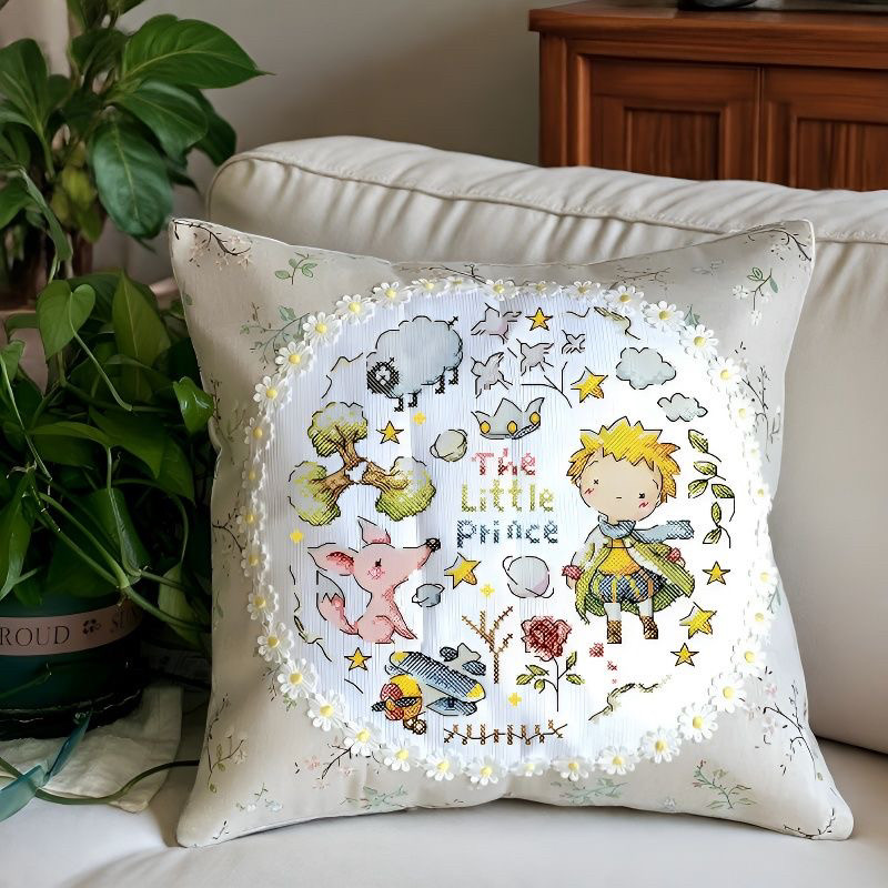 印图十字绣套件卡通人物动物花草中国风汉字印花抱枕清新雏菊花边,居家布艺,十字绣套件,淘宝优惠券,粉丝福利购,淘宝优惠卷