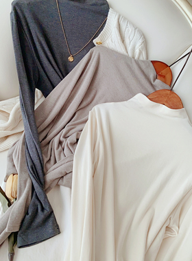蚕丝绵羊毛！2025年新面料！万能百搭气质半高领打底衫！闭眼入！