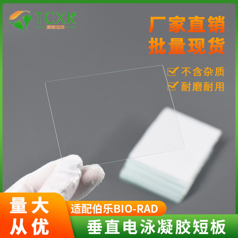 wb蛋白电泳玻璃板通用伯乐天能垂直凝胶电泳制胶板短板薄板5片/盒
