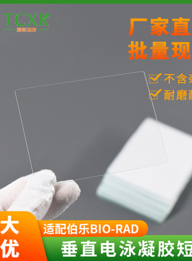 WB蛋白电泳玻璃板通用伯乐天能垂直凝胶电泳制胶板短板薄板5片/盒