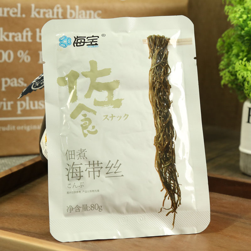 海宝佃煮海带丝开袋即食80g*5袋 大连海带结海草昆布裙带菜下饭菜