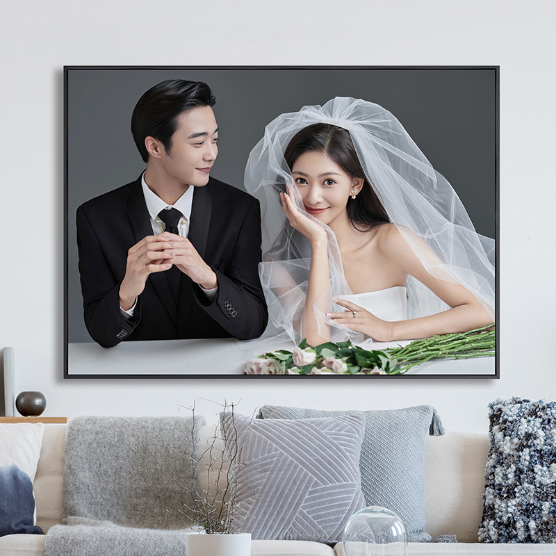 高级感来图定制艺术微喷相框实木