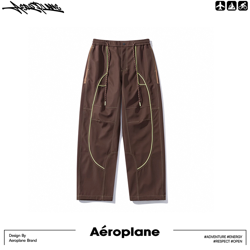 王灏岚 潮牌买手2025新款户外秋冬明线设计拼接工装裤女-88247