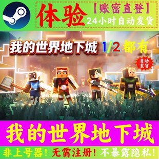 我的世界：地下城1/2 租号 好友联机开黑 一人一号 Steam正版游戏