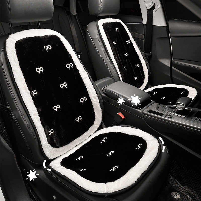 蓝雨原创汽车坐垫冬天简约高级感车载座椅坐垫毛绒秋冬季车用座套