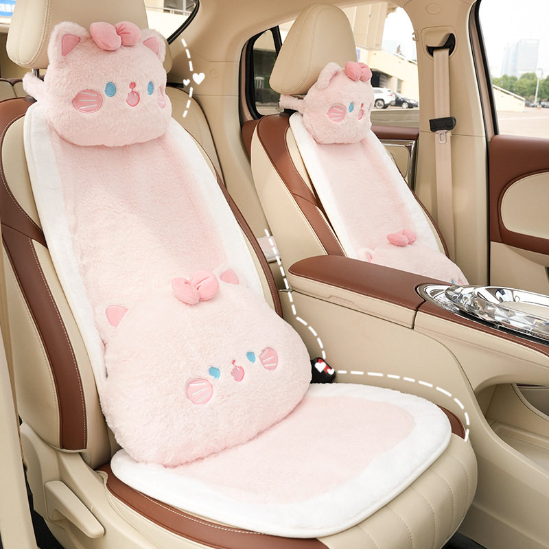 蓝雨冬天简约仿兔毛车内座垫秋冬季毛绒保暖车载座椅套