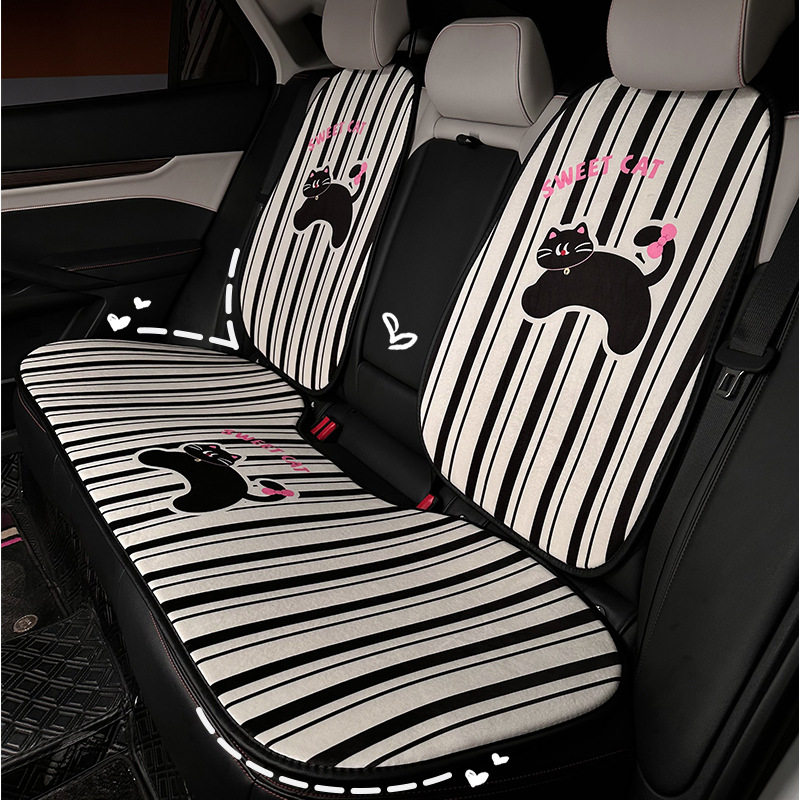 蓝雨原创可爱猫咪车载护颈枕靠枕毛绒舒适车用抱枕