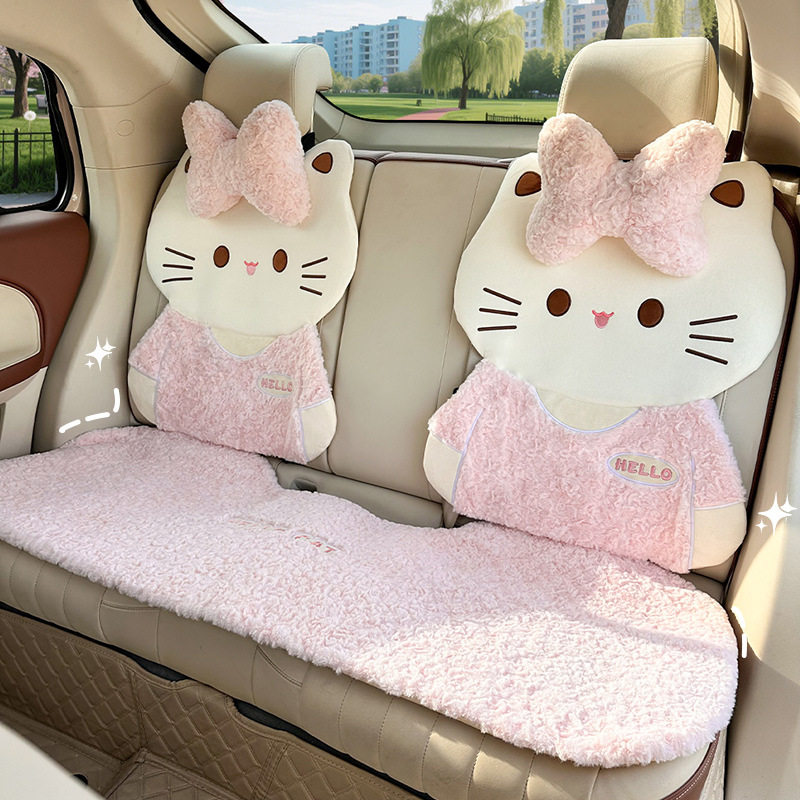 2025蓝雨可爱车载护腰靠枕毛绒舒适车用座椅护颈枕