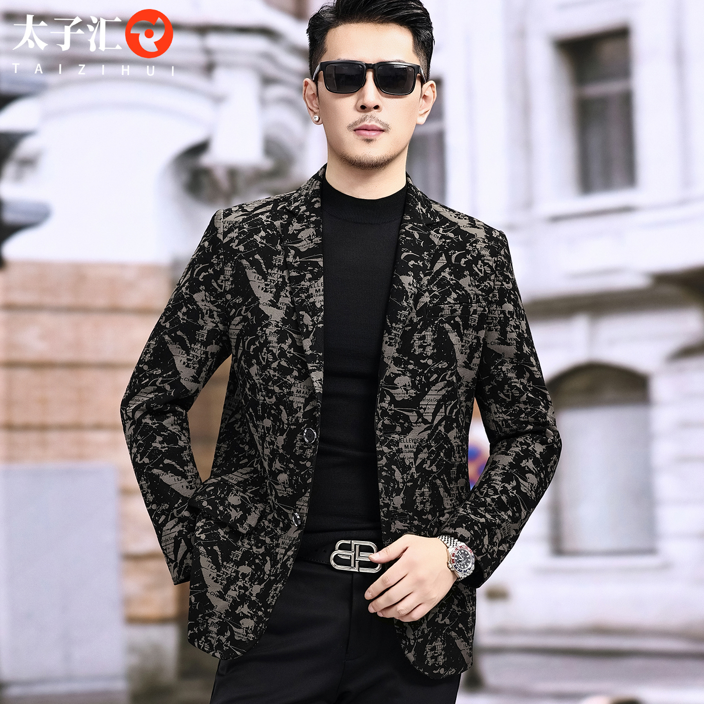 绵羊皮时尚潮流皮西服外套