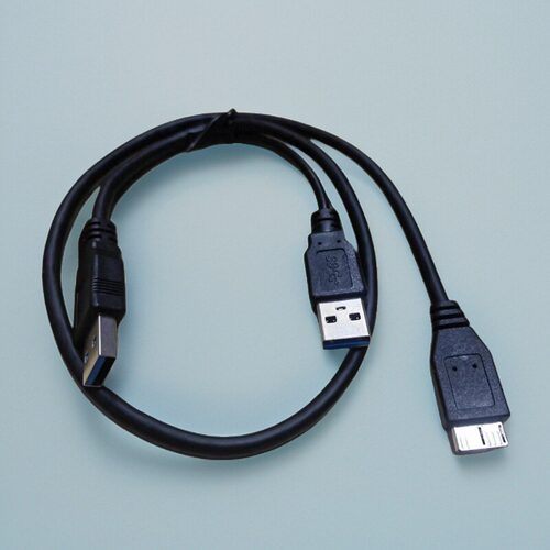 USB3.0硬盘数据线 辅助供电Y型线 usb双公头转micro B连接线