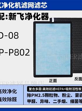 适配新飞空气净化器过滤网YD-08/XP-P802复合除甲醛雾霾粉尘滤芯