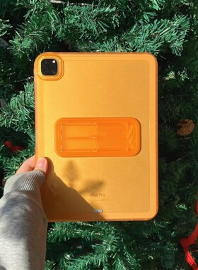 橘橙色苹果iPad11保护壳A16透明2025新款air6/7硅胶轻薄pro12 9英寸第六代壳支架10.2寸无盖单壳mini6迷你7