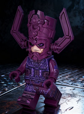 漫威超级英雄神奇四侠行星吞噬者吞星大人仔钢铁侠收藏级积木人仔