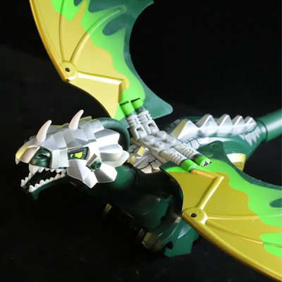 国产积木 城堡系列龙巨魔战舰 7048绿龙躯干尾巴配件拼装玩具积木