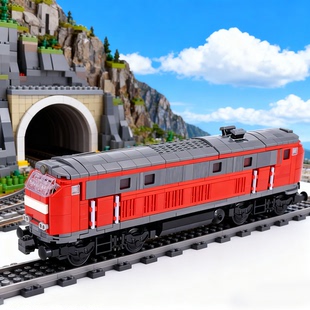 德机车模拟火车世界4-德国DB BR 218内燃机车拼装玩具小颗粒积木