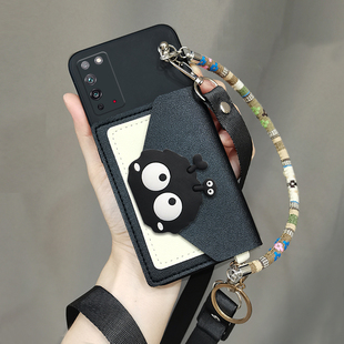 适用华为荣耀X10手机壳x10双层零钱卡包壳TEL-AN00a斜跨背带挂绳挂脖手机套保护壳保护套软壳