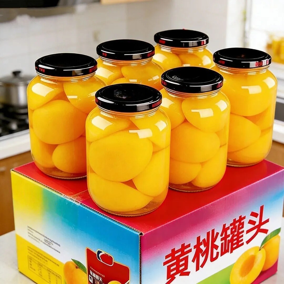 黄桃罐头整箱水果510g新鲜糖水美味好吃即食网红休闲零食